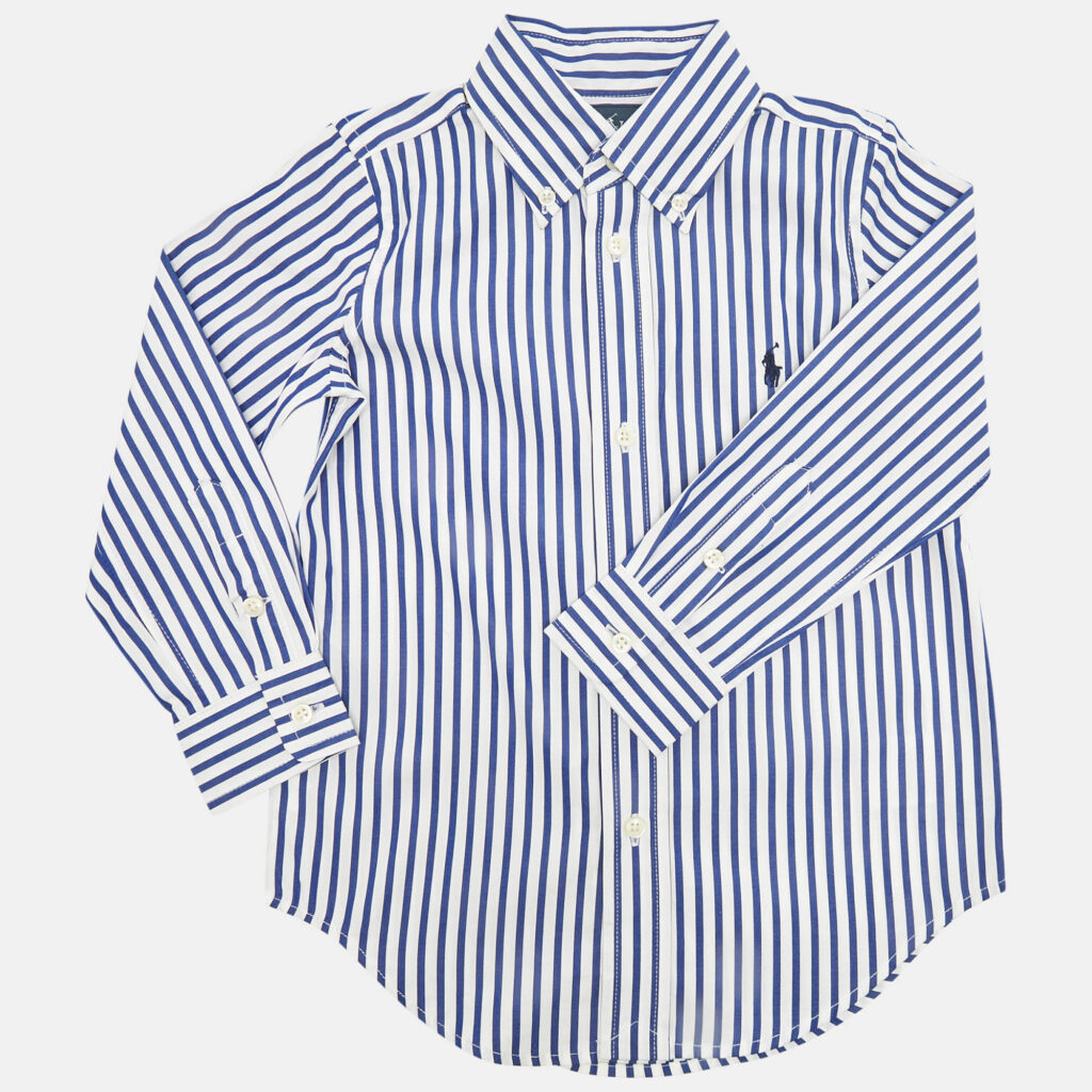 Ralph Lauren White/Blue Striped Cotton Long Sleeve Shirt 3 Yrs Ralph Lauren White/Blue Striped Cotton Long Sleeve Shirt 3 Yrs