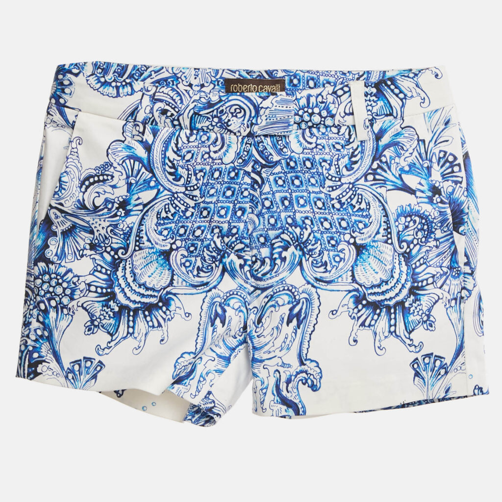 Roberto Cavalli Kids White Printed Cotton Short 10-12 Yrs Roberto Cavalli Kids White Printed Cotton Short 10-12 Yrs