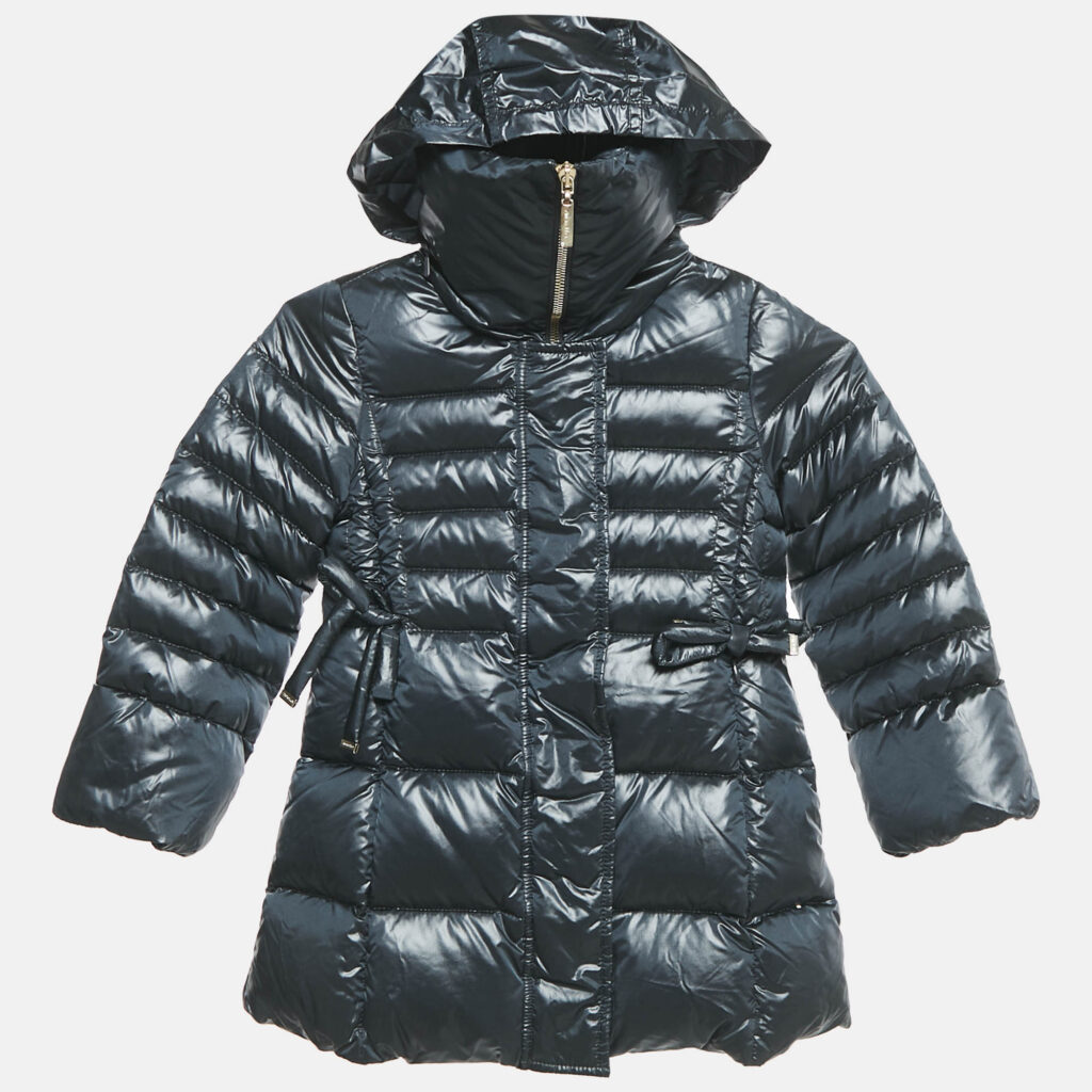 Simonetta Kids Navy Blue Nylon Hooded Down Jacket 4 Yrs Simonetta Kids Navy Blue Nylon Hooded Down Jacket 4 Yrs
