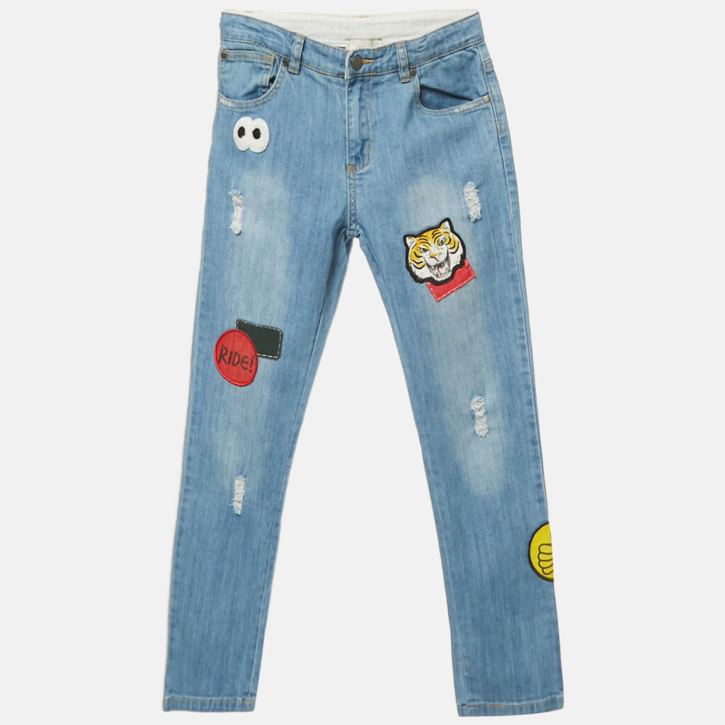 Stella McCartney Blue Denim Applique Detail Jeans 10 Yrs Waist 24" Stella McCartney Blue Denim Applique Detail Jeans 10 Yrs Waist 24"