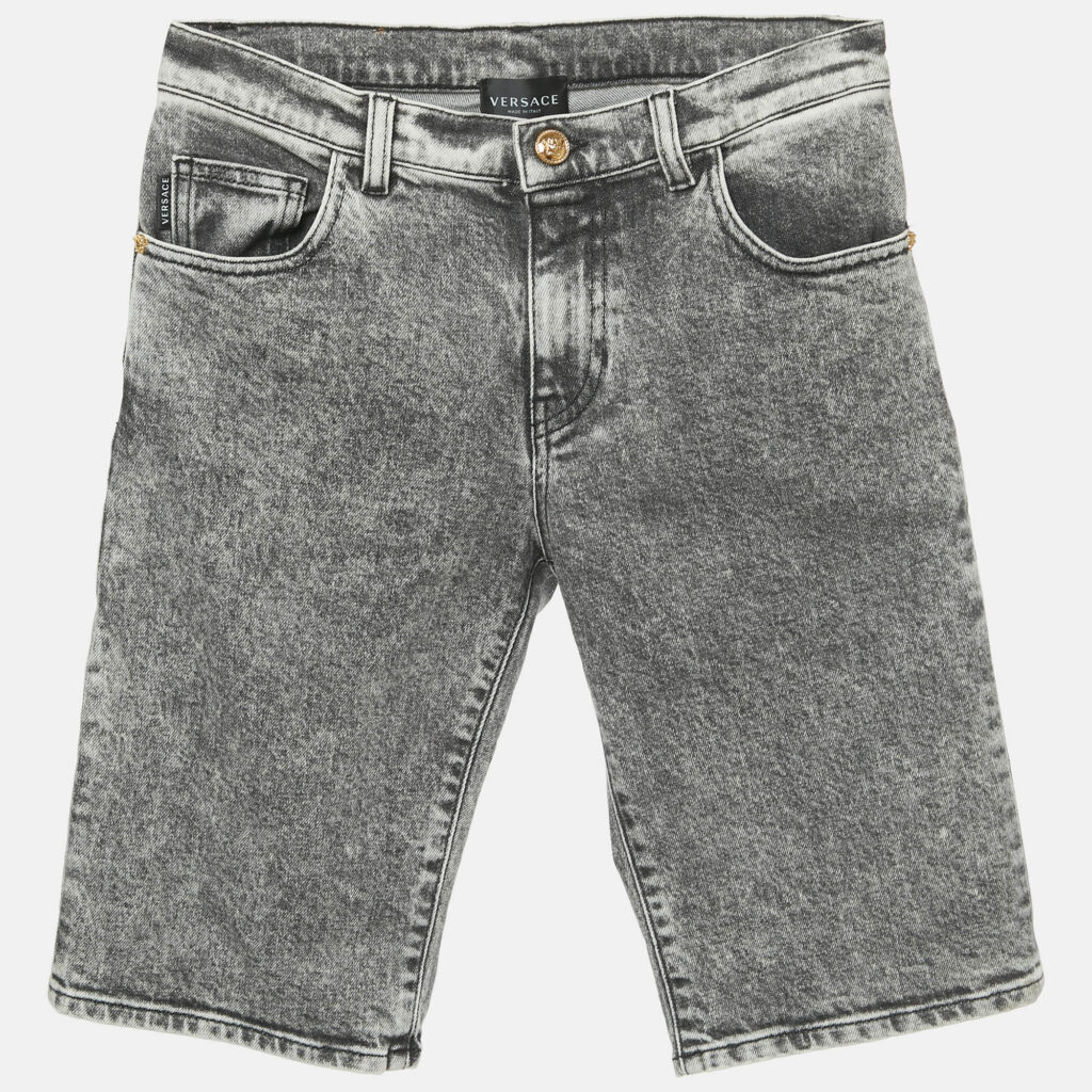 Versace Kids Grey Denim Shorts 12Yrs/Waist 28"
