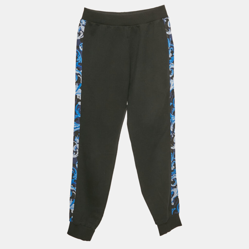 Versace Kids Black Side Print Cotton Jogger Pants 10Yrs Versace Kids Black Side Print Cotton Jogger Pants 10Yrs
