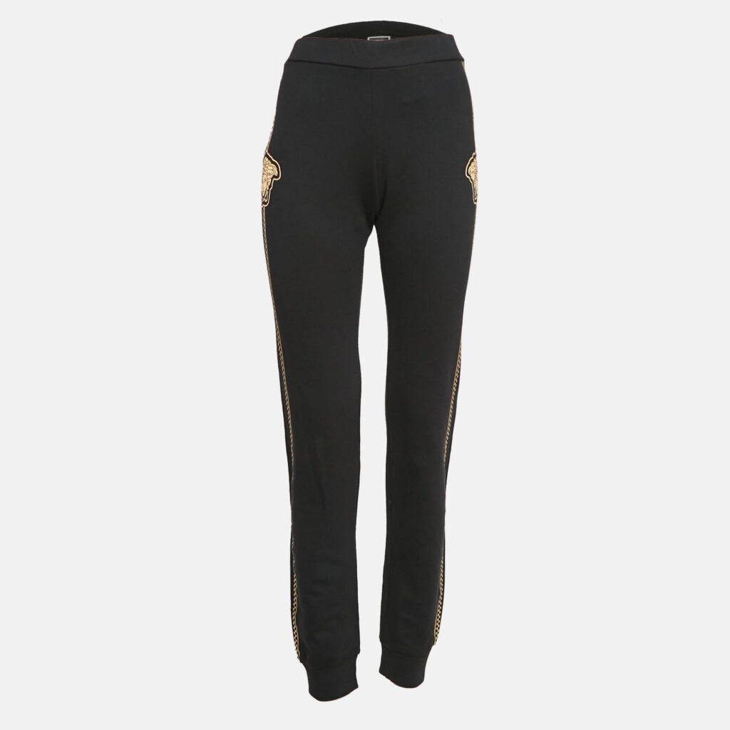 Versace Black Medusa Print Cotton Knit Joggers 14 Yrs Versace Black Medusa Print Cotton Knit Joggers 14 Yrs
