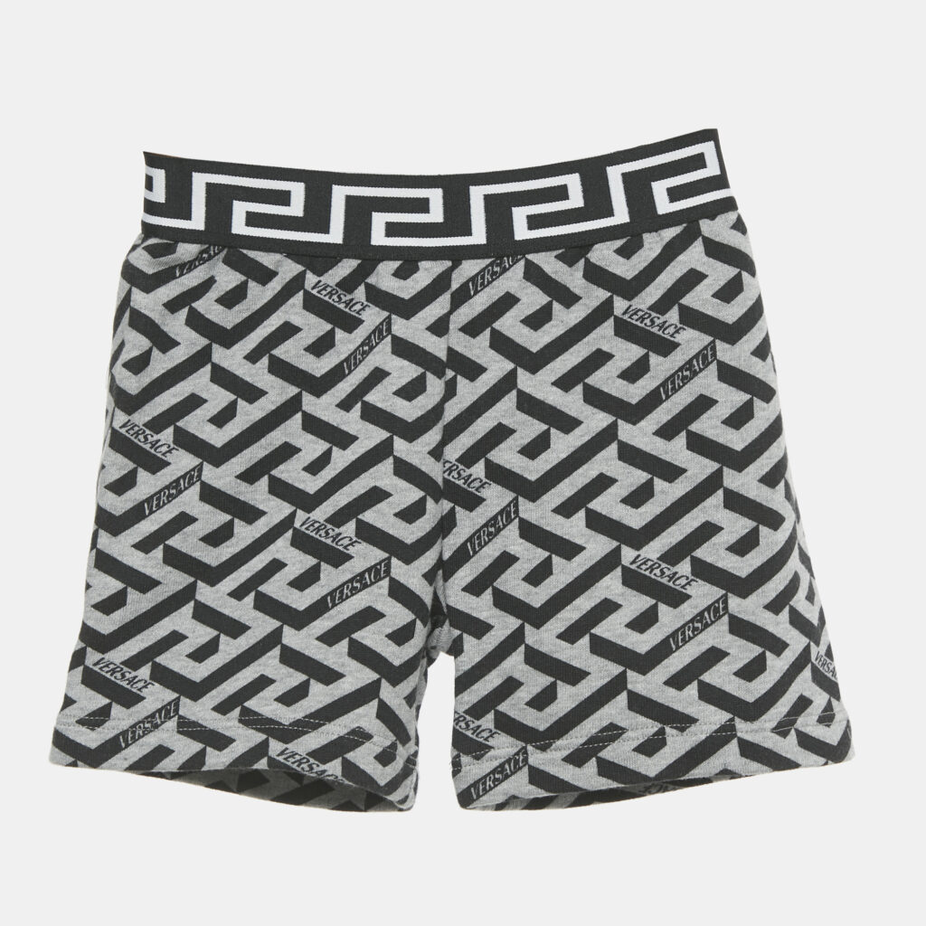 Versace Kids Grey Printed Jersey Shorts 12-18M Versace Kids Grey Printed Jersey Shorts 12-18M