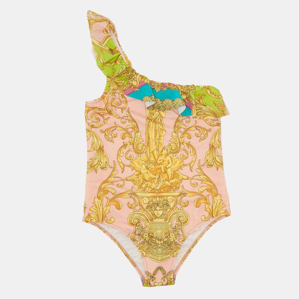 Versace Kids Multicolor Barocco Goddess Jersey Swimsuit 12Yrs Versace Kids Multicolor Barocco Goddess Jersey Swimsuit 12Yrs
