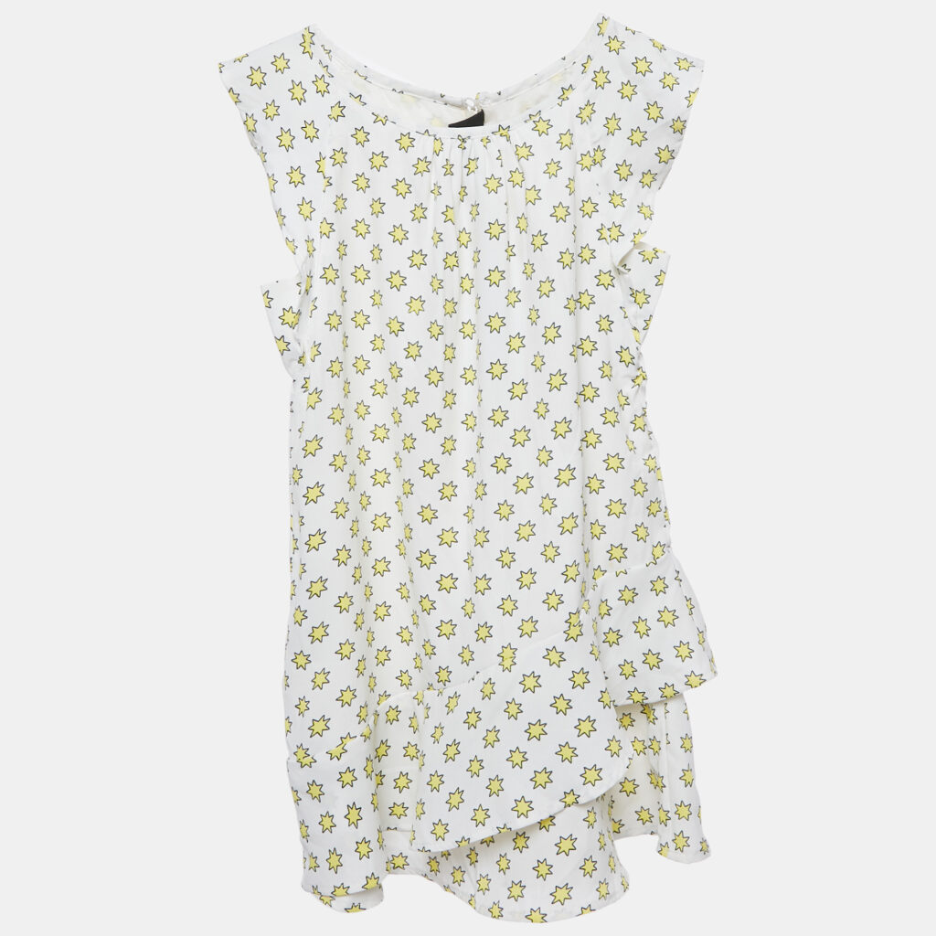 Zadig & Voltaire Kids White Stars Print Crepe Dress 6 Yrs Zadig & Voltaire Kids White Stars Print Crepe Dress 6 Yrs