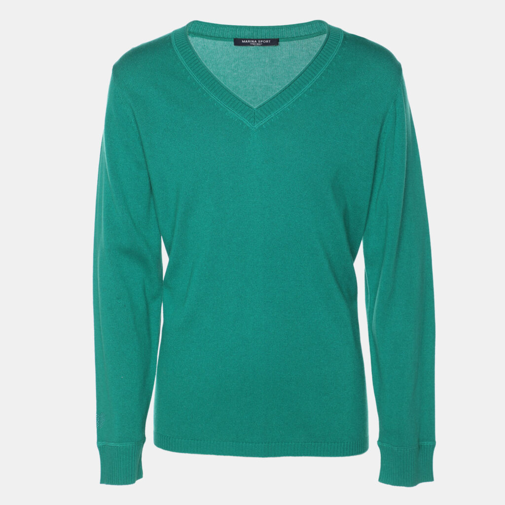Marina Sport by Marina Rinaldi Green Silk Blend Sweater L Marina Sport by Marina Rinaldi Green Silk Blend Sweater L