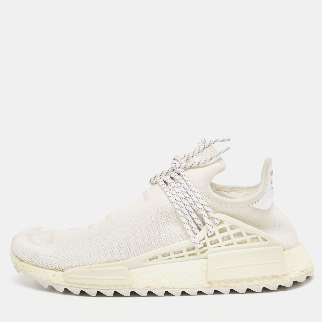 Pharrell Williams x Adidas White Knit Fabric Human Body NMD Sneakers Size 46 2/3 Pharrell Williams x Adidas White Knit Fabric Human Body NMD Sneakers Size 46 2/3