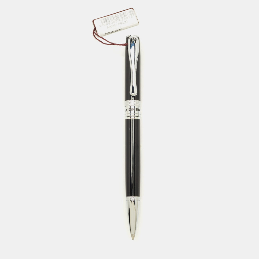 Aigner Black Resin Silver Tone Ballpoint Pen Aigner Black Resin Silver Tone Ballpoint Pen