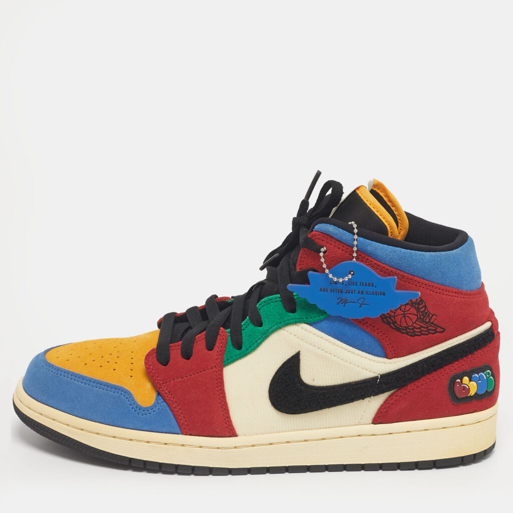 Air Jordans Multicolor Suede and Corduroy Jordan 1 Mid SE Fearless Blue the Great Sneakers Size 45 Air Jordans Multicolor Suede and Corduroy Jordan 1 Mid SE Fearless Blue the Great Sneakers Size 45
