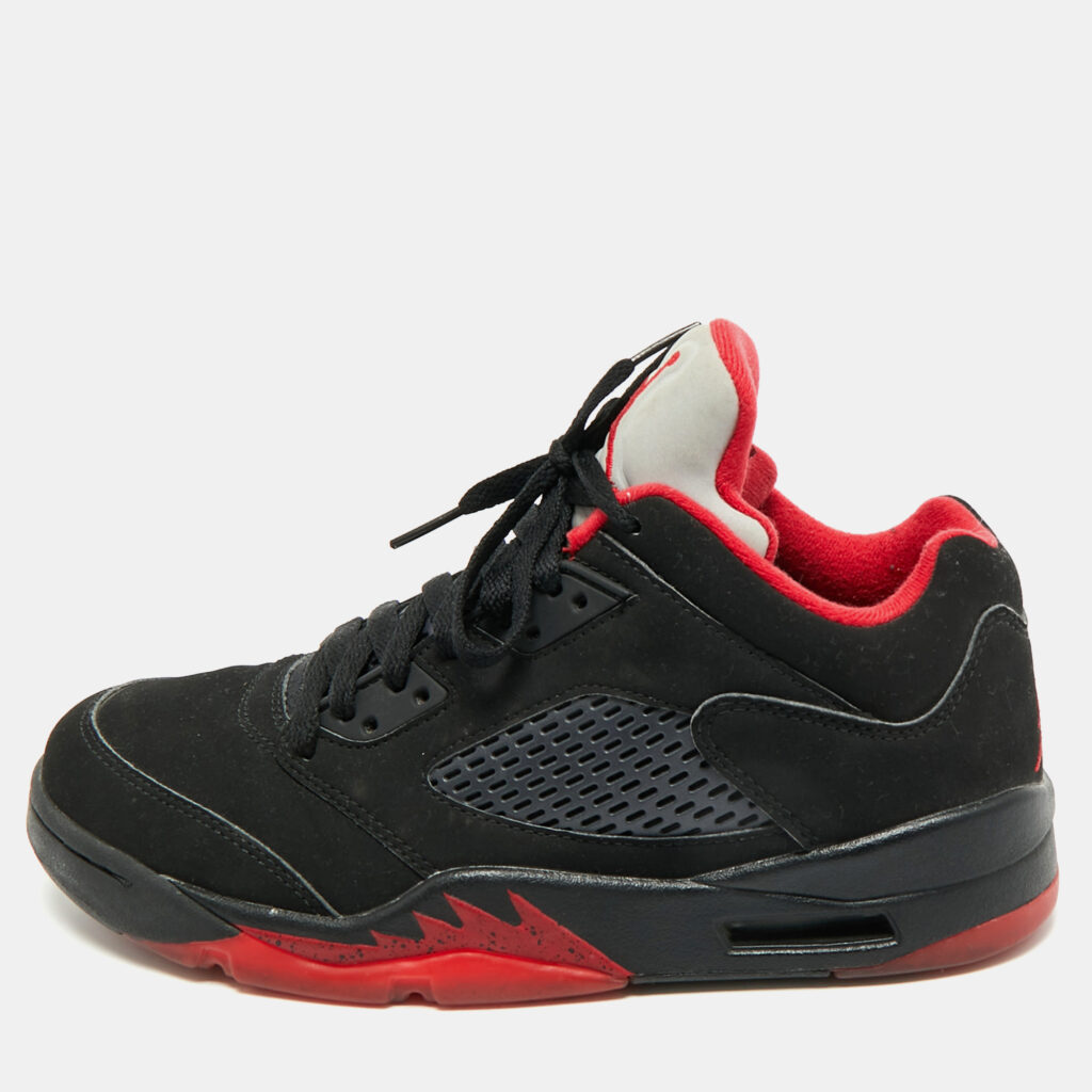 Air Jordans Black Nubuck Leather Jordan 5 Lace Up Sneakers Size 40 Air Jordans Black Nubuck Leather Jordan 5 Lace Up Sneakers Size 40