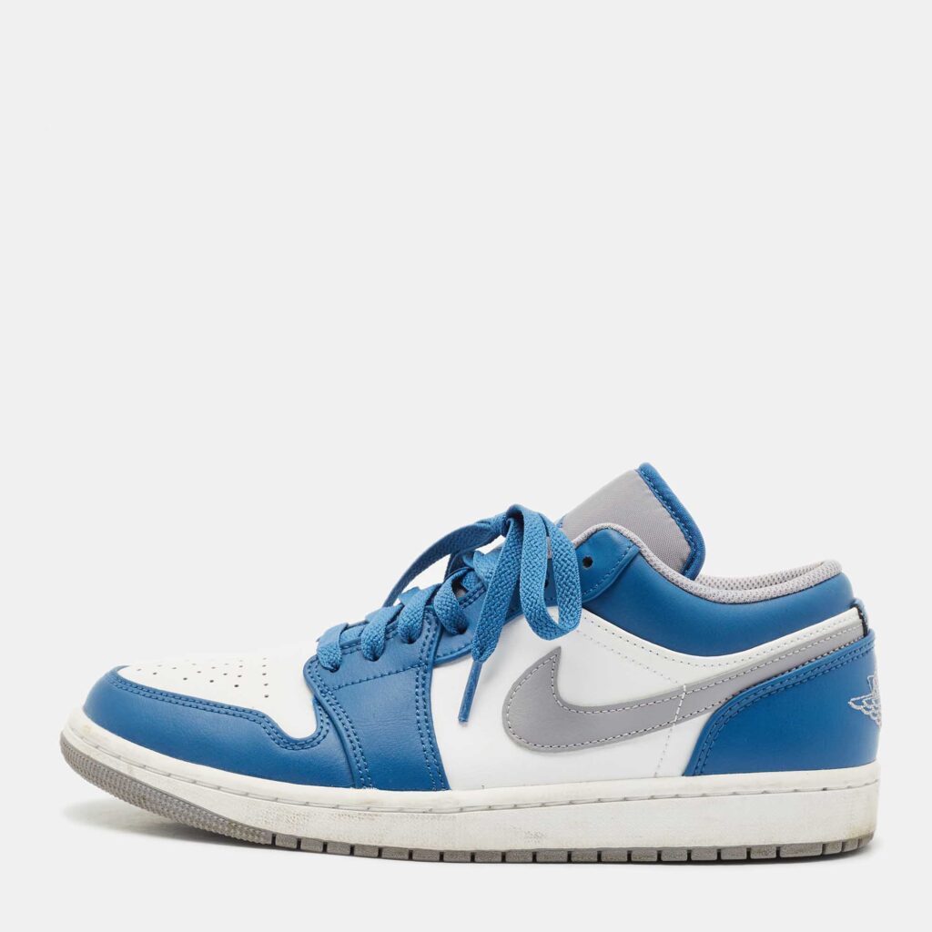 Air Jordans Multicolor Leather Jordan 1 Low True Blue Sneakers Size 41 Air Jordans Multicolor Leather Jordan 1 Low True Blue Sneakers Size 41