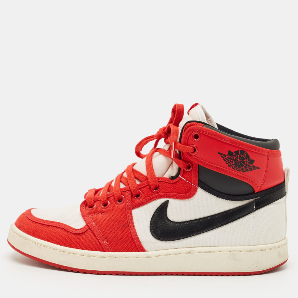 Air Jordans Multicolor Canvas and Leather Jordan 1 Retro AJKO Chicago Sneakers Size 43 Air Jordans Multicolor Canvas and Leather Jordan 1 Retro AJKO Chicago Sneakers Size 43