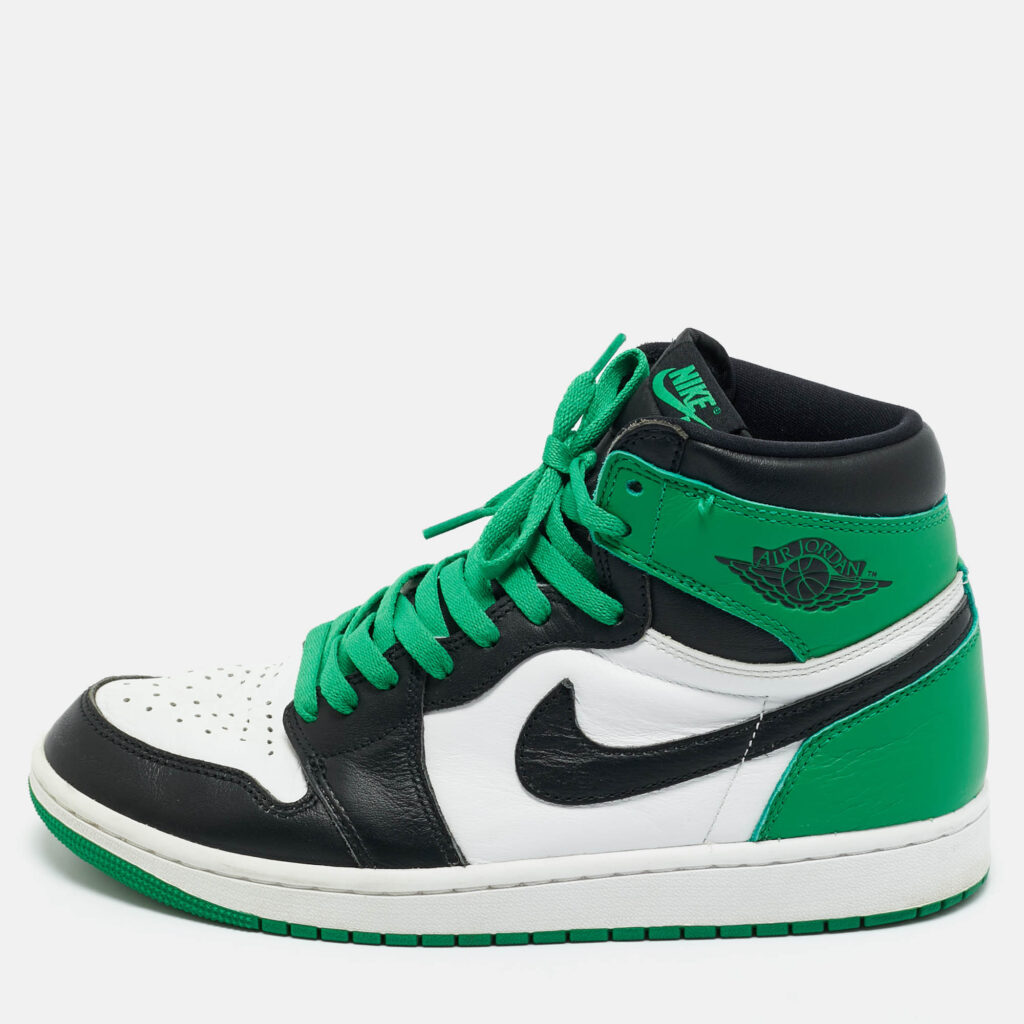 Air Jordans Green/White Leather Jordan 1 Retro High Top Sneakers Size 42.5 Air Jordans Green/White Leather Jordan 1 Retro High Top Sneakers Size 42.5
