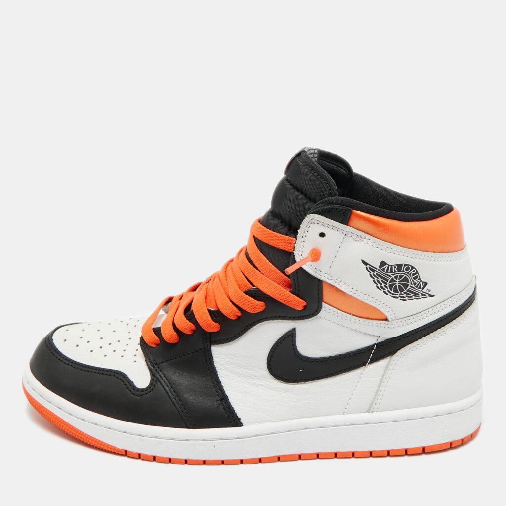 Air Jordans Multicolor Leather Jordan 1 Retro High Electro Orange Sneakers Size 45.5 Air Jordans Multicolor Leather Jordan 1 Retro High Electro Orange Sneakers Size 45.5