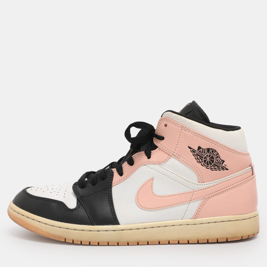 Air Jordans Multicolor Leather Jordan 1 Mid Linen Sneakers Size 45 Air Jordans Multicolor Leather Jordan 1 Mid Linen Sneakers Size 45