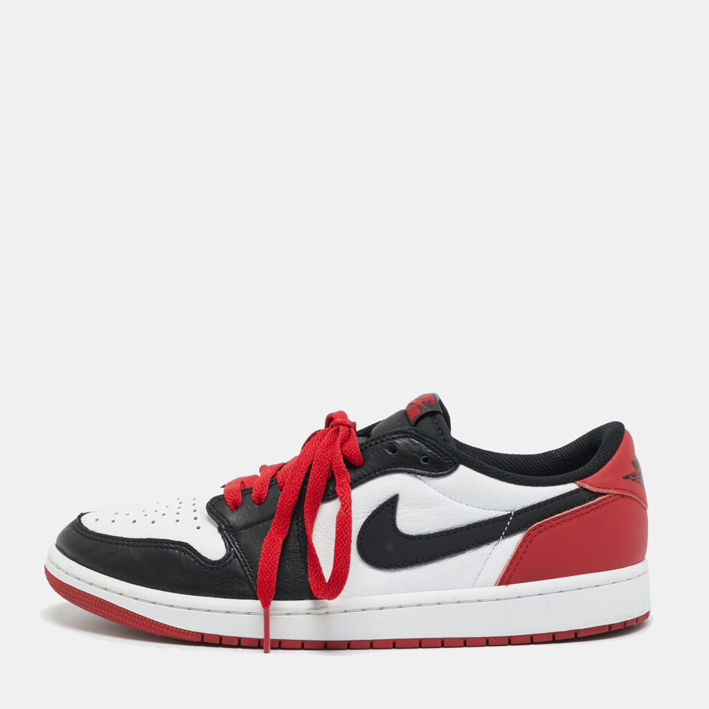 Air Jordans Multicolor Leather Jordan 1 Retro Low OG Black Toe Sneakers Size 44.5 Air Jordans Multicolor Leather Jordan 1 Retro Low OG Black Toe Sneakers Size 44.5