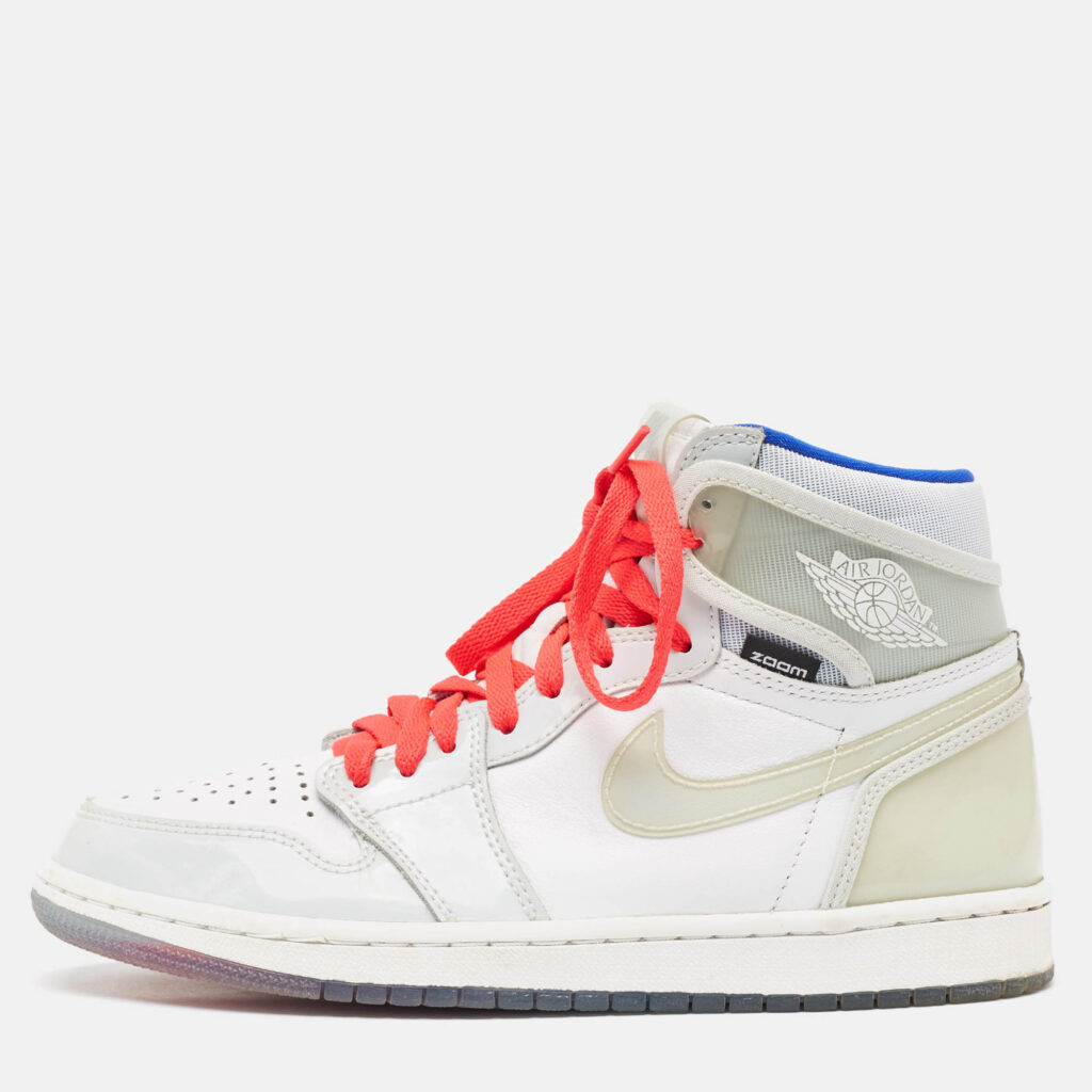 Air Jordans White Leather Jordan 1 Retro High Zoom White Racer Blue Sneakers Size 41 Air Jordans White Leather Jordan 1 Retro High Zoom White Racer Blue Sneakers Size 41