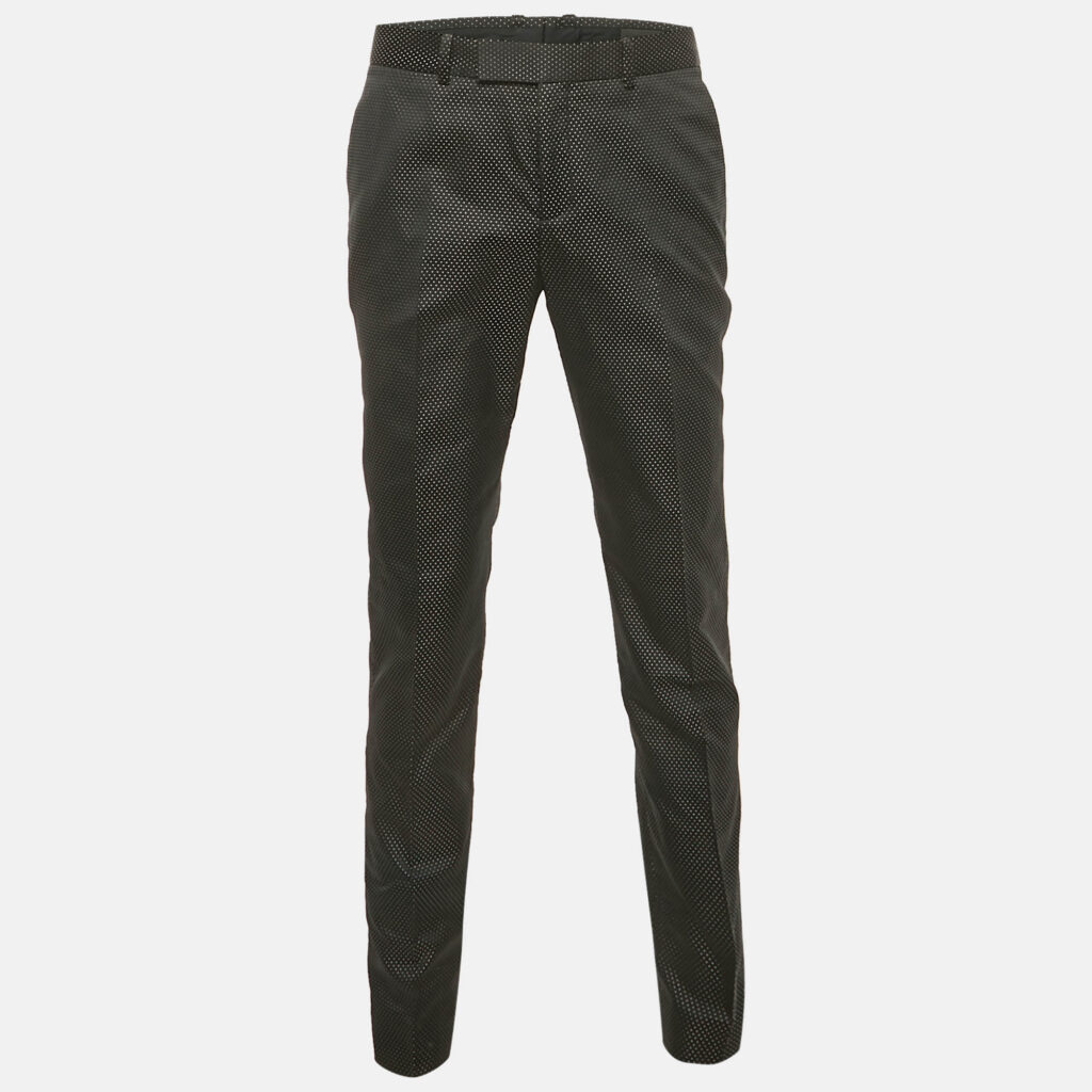 Alexander McQueen Black Patterned Satin Trousers L Alexander McQueen Black Patterned Satin Trousers L