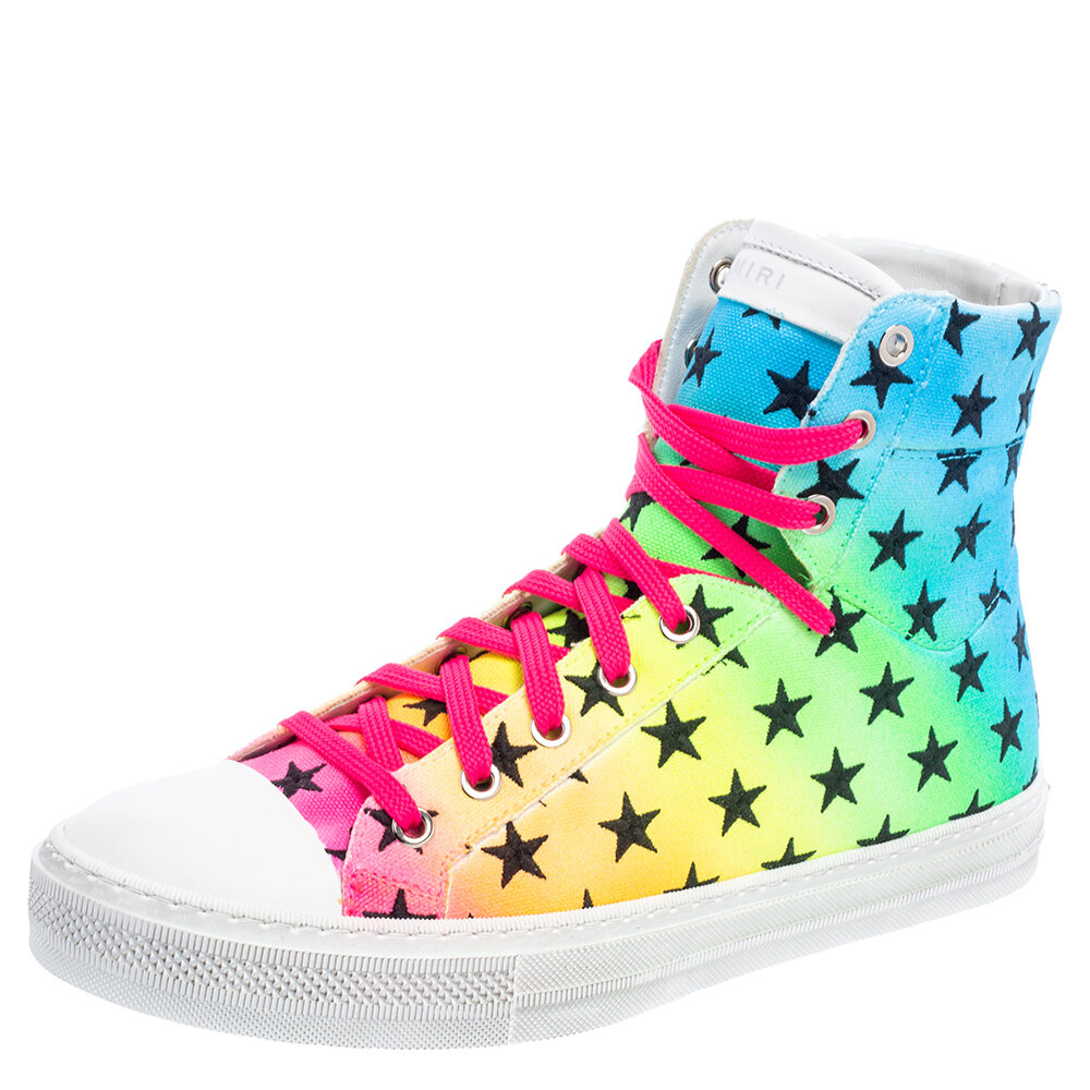 Amiri Multicolor Canvas High Top Sneakers Size 40 Amiri Multicolor Canvas High Top Sneakers Size 40
