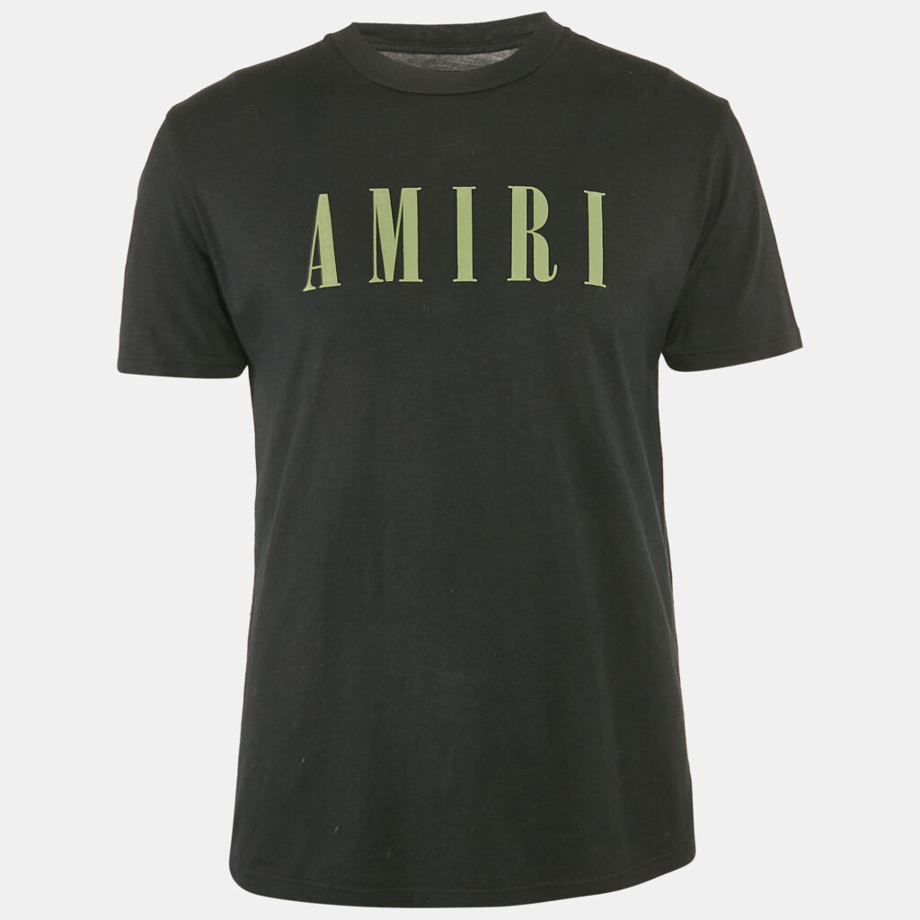 Amiri Black Logo Print Cotton Knit Crew Neck T-Shirt XS Amiri Black Logo Print Cotton Knit Crew Neck T-Shirt XS