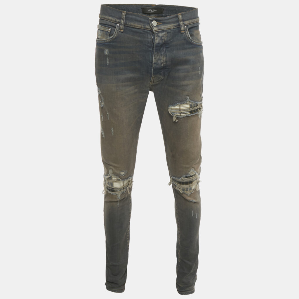 Amiri Blue Distressed Denim Jeans L Waist 35" Amiri Blue Distressed Denim Jeans L Waist 35"