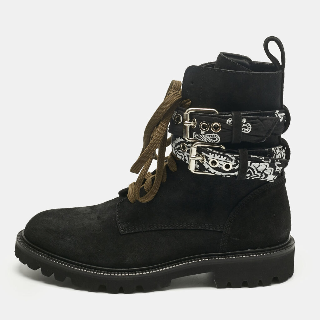 Amiri Black Suede Bandana Combat Boots Size 40 Amiri Black Suede Bandana Combat Boots Size 40