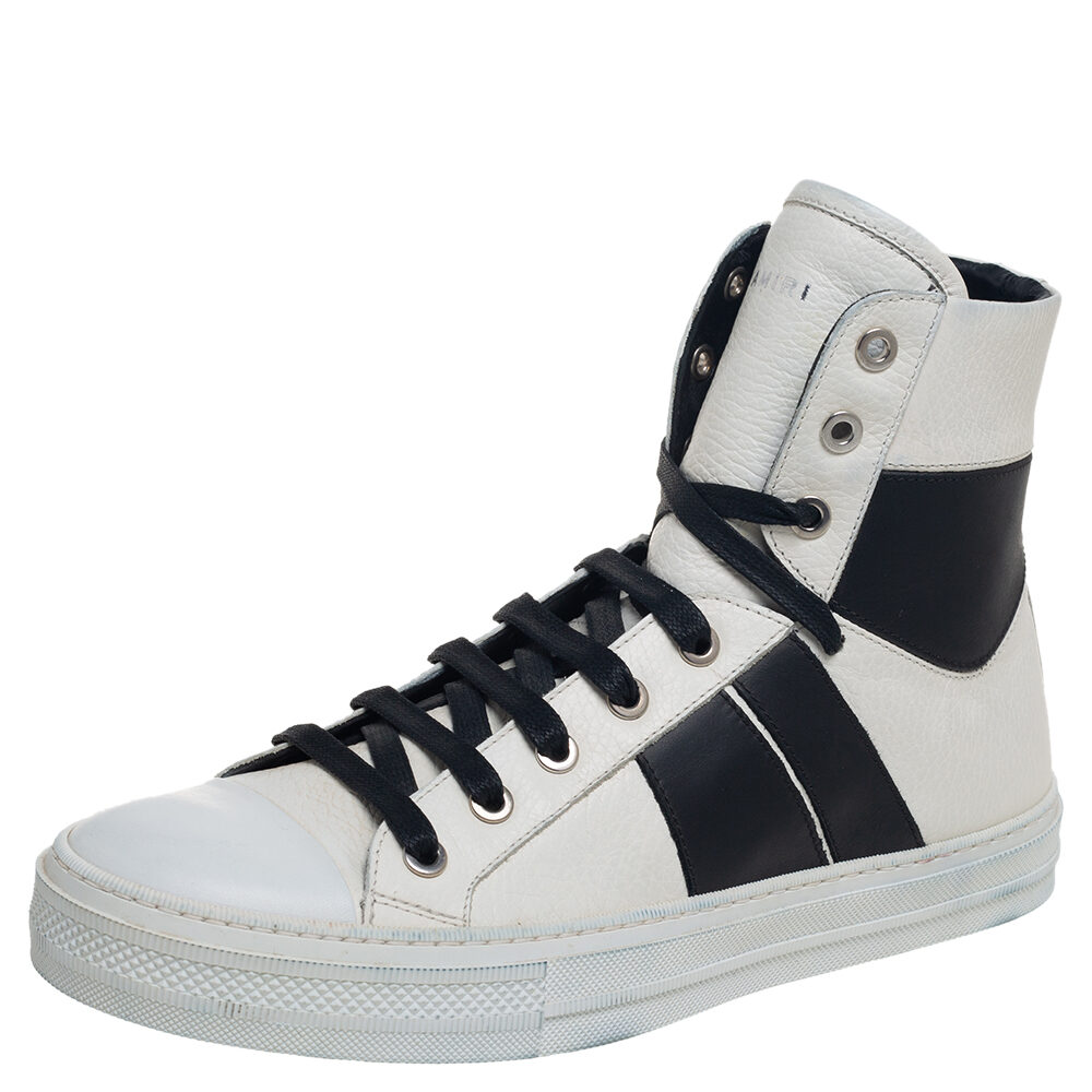 Amiri White/Black Leather Sunset High Top Sneakers Size 40 Amiri White/Black Leather Sunset High Top Sneakers Size 40