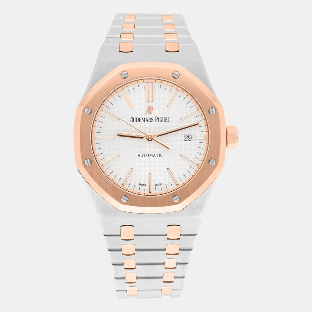 Audemars Piguet Royal Oak 15400SR.OO.1220SR.01 Automatic Silver 18k Rose Gold Stainless Steel Men's Wristwatch 41 mm Audemars Piguet Royal Oak 15400SR.OO.1220SR.01 Automatic Silver 18k Rose Gold Stainless Steel Men's Wristwatch 41 mm