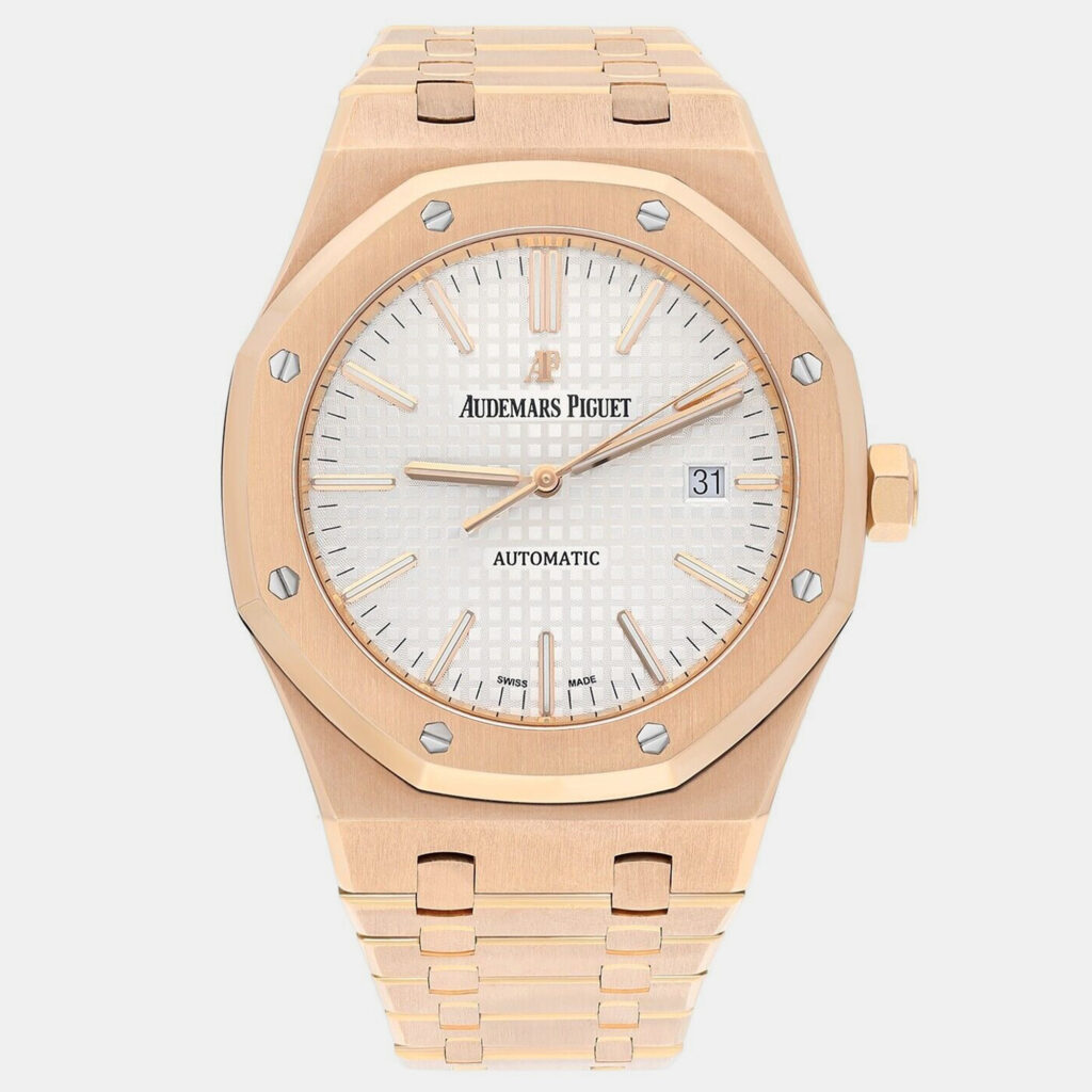 Audemars Piguet Royal Oak 15400OR.OO.1220OR.02 Automatic Silver 18k Rose Gold Men's Wristwatch 41 mm Audemars Piguet Royal Oak 15400OR.OO.1220OR.02 Automatic Silver 18k Rose Gold Men's Wristwatch 41 mm