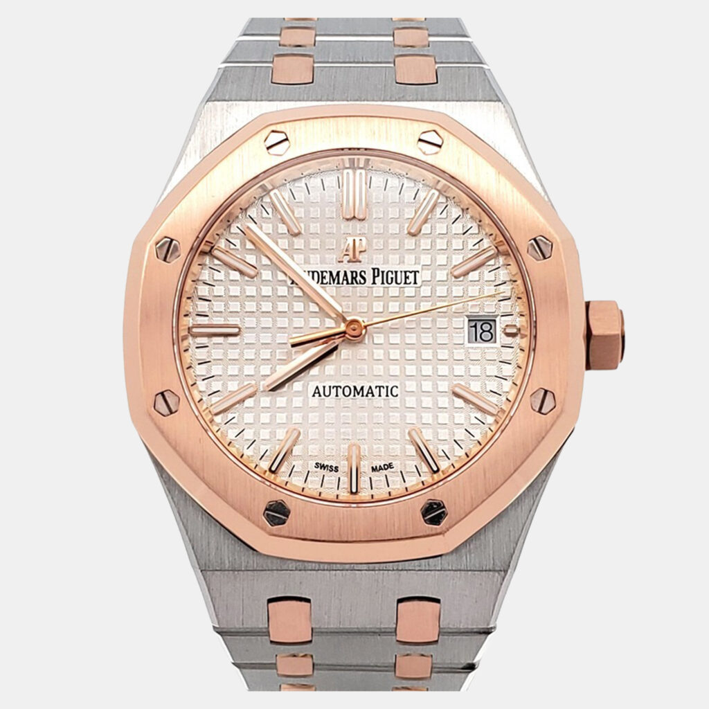 Audemars Piguet Royal Oak 15450SR Automatic Silver 18k Rose Gold Stainless Steel Men's Wristwatch 37 mm