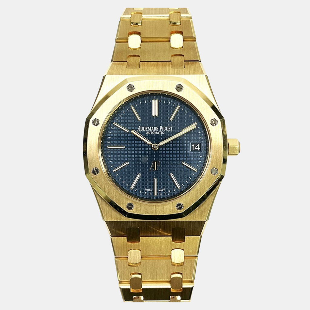 Audemars Piguet Royal Oak 15202BA Automatic Blue 18k Yellow Gold Men's Wristwatch 39 mm