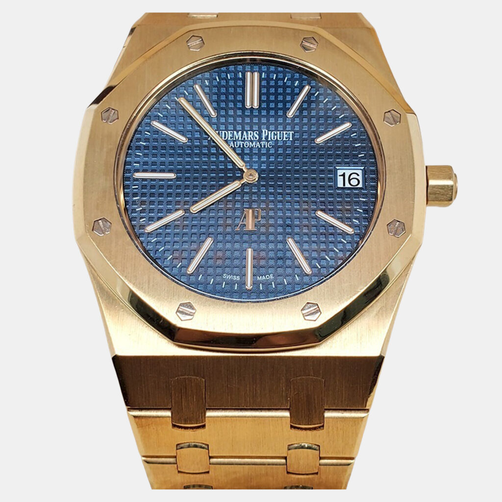 Audemars Piguet Royal Oak 15202BA Automatic Blue 18k Yellow Gold Men's Wristwatch 39 mm
