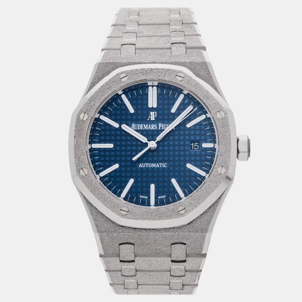 Pre-Owned Audemars Piguet Royal Oak 15410BC.GG.1224BC.01 Blue Automatic 18k White Gold Men's Wristwatch 41 mm Pre-Owned Audemars Piguet Royal Oak 15410BC.GG.1224BC.01 Blue Automatic 18k White Gold Men's Wristwatch 41 mm