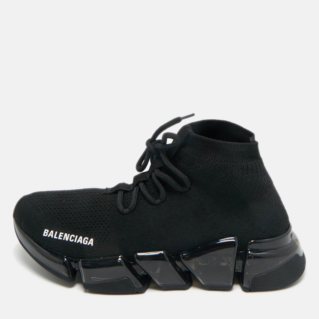 Balenciaga Black Knit Fabric speed 2.0 High Top Sneakers Size 40 Balenciaga Black Knit Fabric speed 2.0 High Top Sneakers Size 40