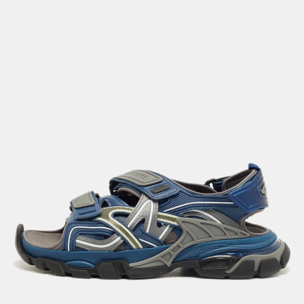 Balenciaga Multicolor Rubber and Faux Leather Track Sandals Size 41 Balenciaga Multicolor Rubber and Faux Leather Track Sandals Size 41
