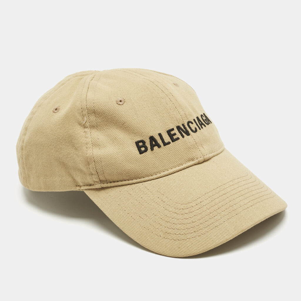 luxury-men-balenciaga-used-accessories-p1216824-008-1.jpg Balenciaga Beige Logo Embroidered Cotton Baseball Cap L