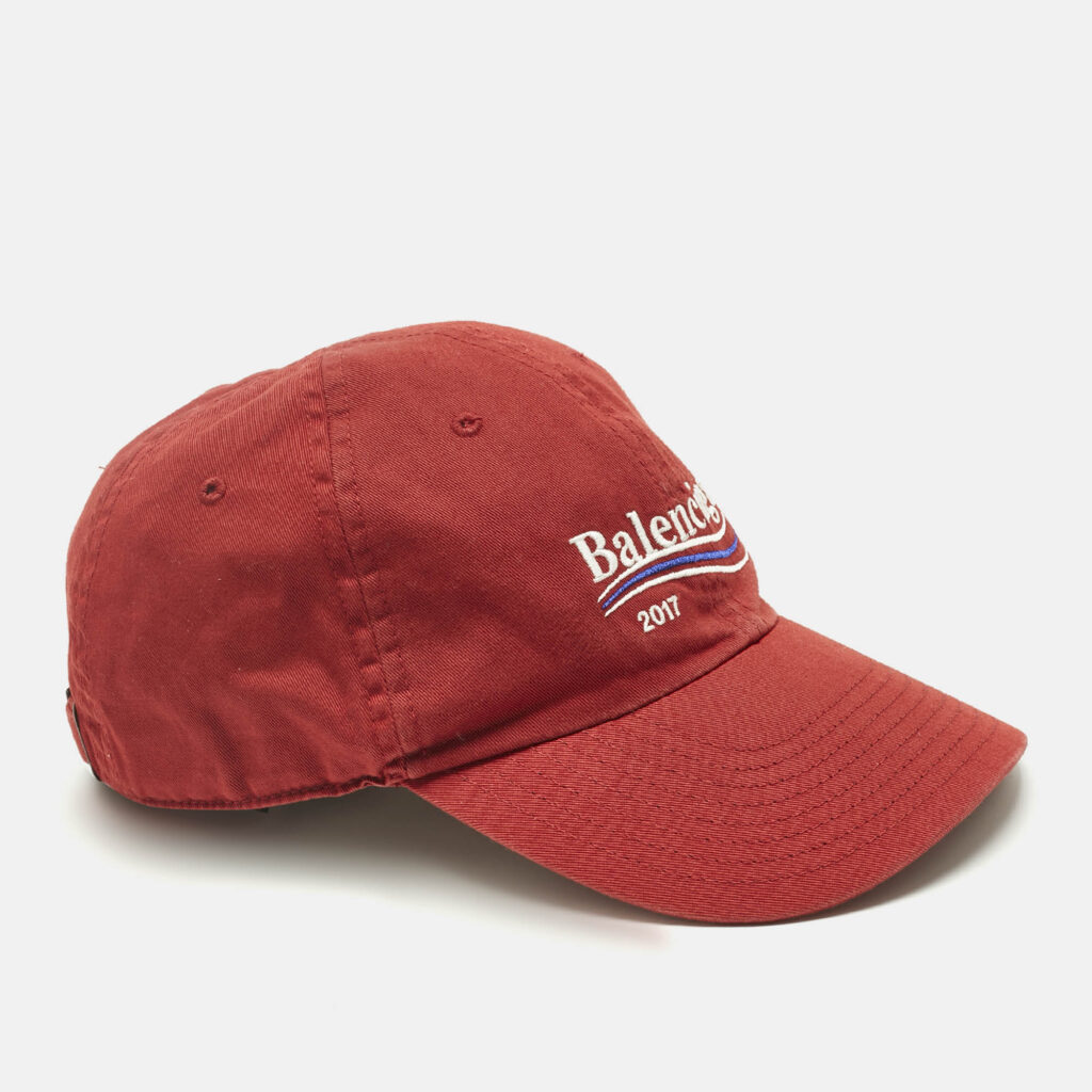 Balenciaga Red Campaign Embroidered Cotton Cap L Balenciaga Red Campaign Embroidered Cotton Cap L