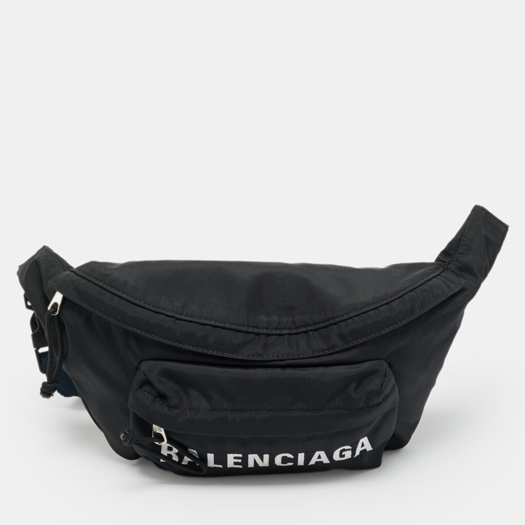 Balenciaga Black/Navy Blue Nylon Belt Bag Balenciaga Black/Navy Blue Nylon Belt Bag