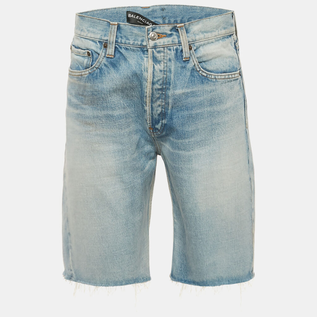 Balenciaga Blue Faded Blue Denim Shorts M Waist 31"