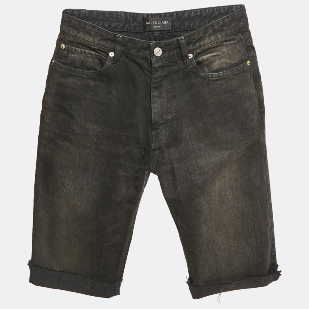 Balenciaga Unisex Grey Faded Denim Shorts M Waist 29"