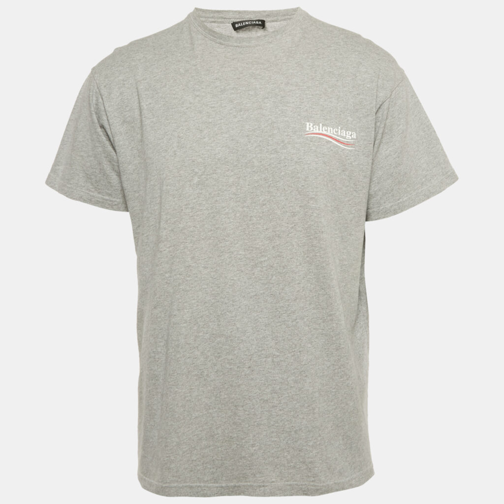 Balenciaga Grey Political Campaign Print Jersey T-Shirt XS Balenciaga Grey Political Campaign Print Jersey T-Shirt XS