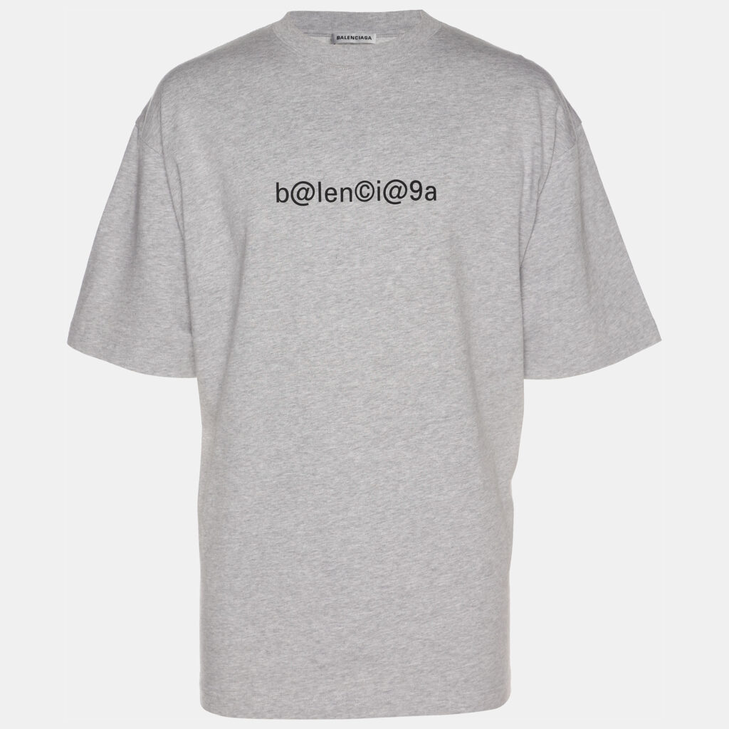 Balenciaga Grey Jersey Logo Print T-Shirt M Balenciaga Grey Jersey Logo Print T-Shirt M