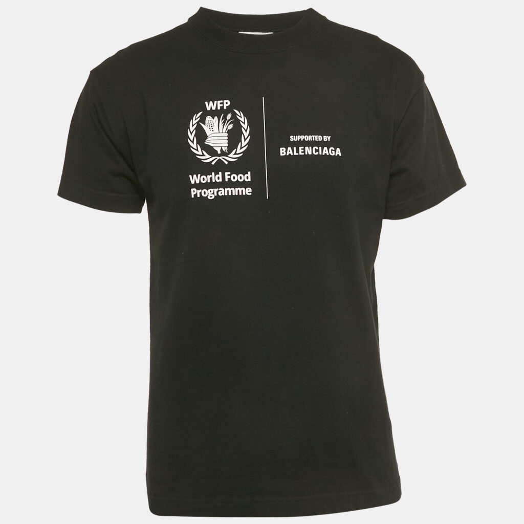 Balenciaga Unisex Black WFP Print Jersey T-Shirt S