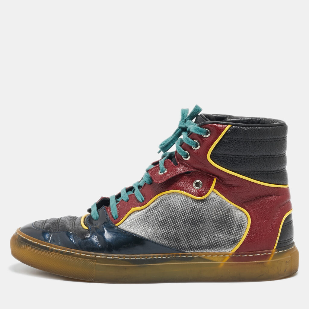 Balenciaga Multicolor Patent and Leather High Top Sneakers Size 41 Balenciaga Multicolor Patent and Leather High Top Sneakers Size 41