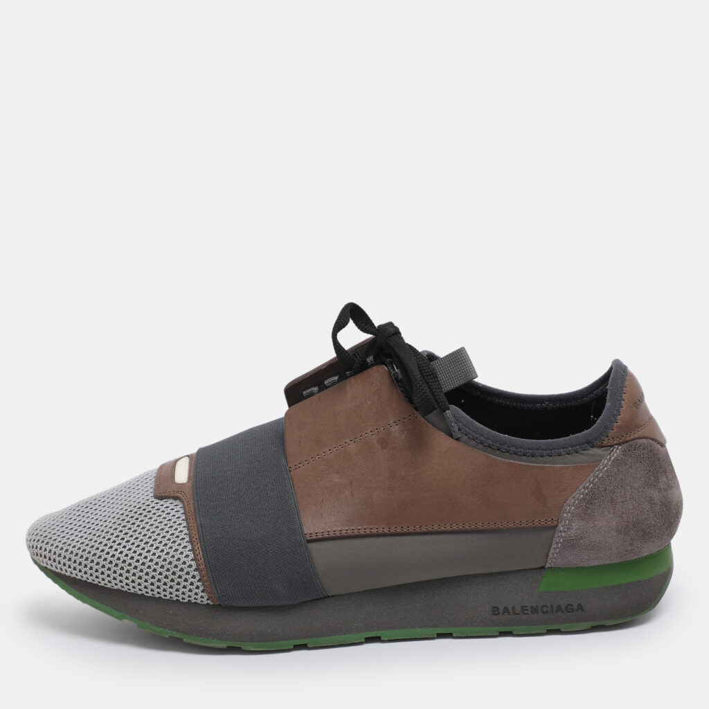 Balenciaga Multicolor Leather and Mesh Race Runner Low Top Sneakers Size 43 Balenciaga Multicolor Leather and Mesh Race Runner Low Top Sneakers Size 43