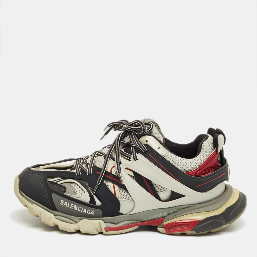 Balenciaga Multicolor Faux Leather and Mesh Track Low Top Sneakers Size 44
