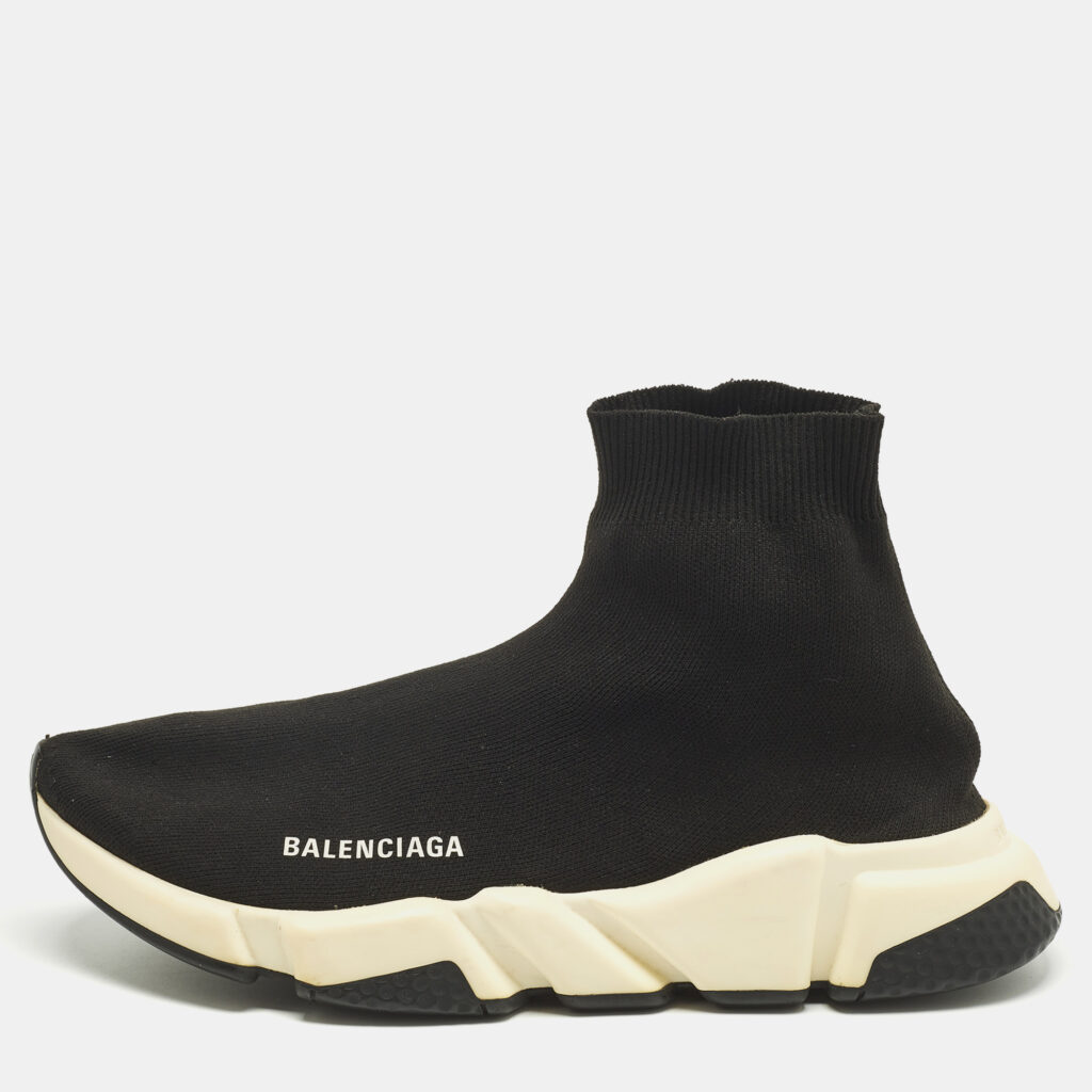 Balenciaga Speed Trainer Size 41 Black Knit Fabric High Top Sneakers Balenciaga Speed Trainer Size 41 Black Knit Fabric High Top Sneakers