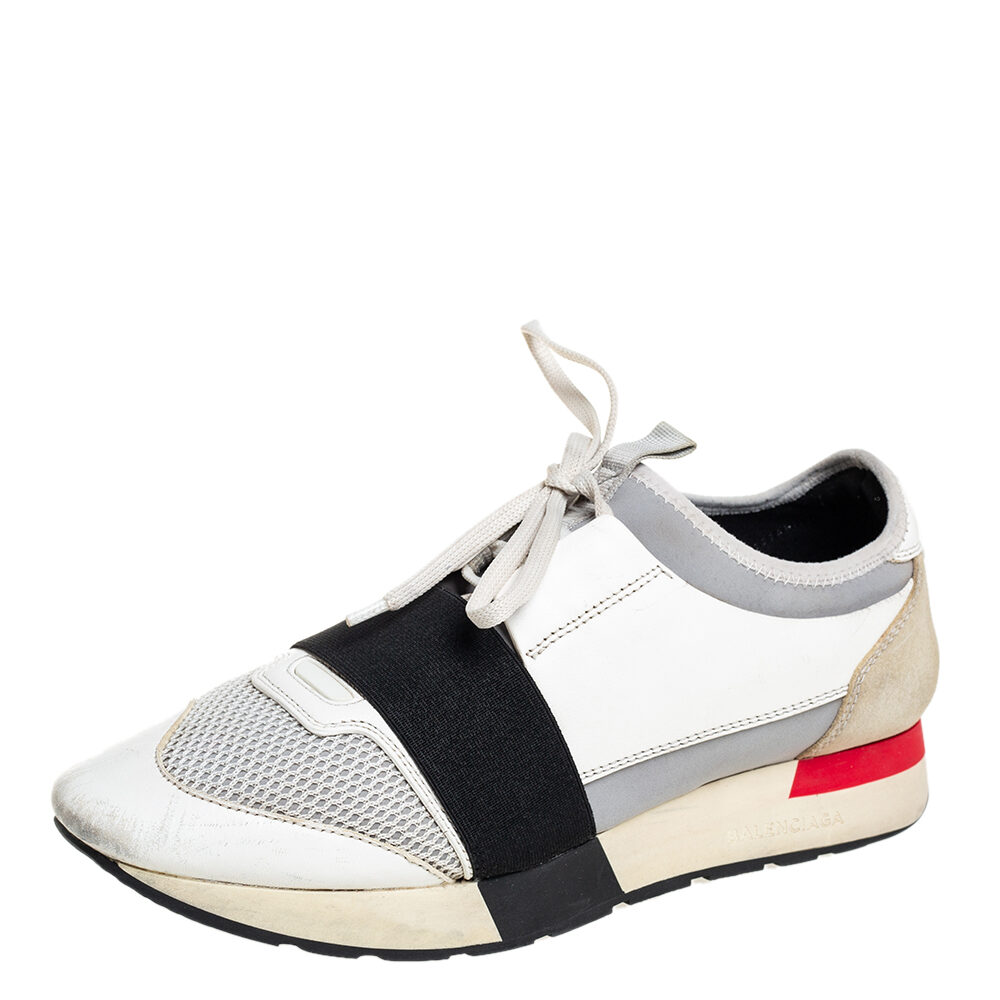 Balenciaga Multicolor Mesh And Leather Race Runner Sneakers Size 40 Balenciaga Multicolor Mesh And Leather Race Runner Sneakers Size 40