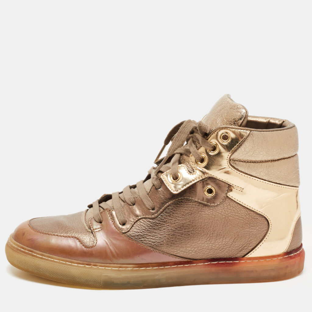 Balenciaga Metallic Tricolor Leather High Top Sneakers Size 40 Balenciaga Metallic Tricolor Leather High Top Sneakers Size 40